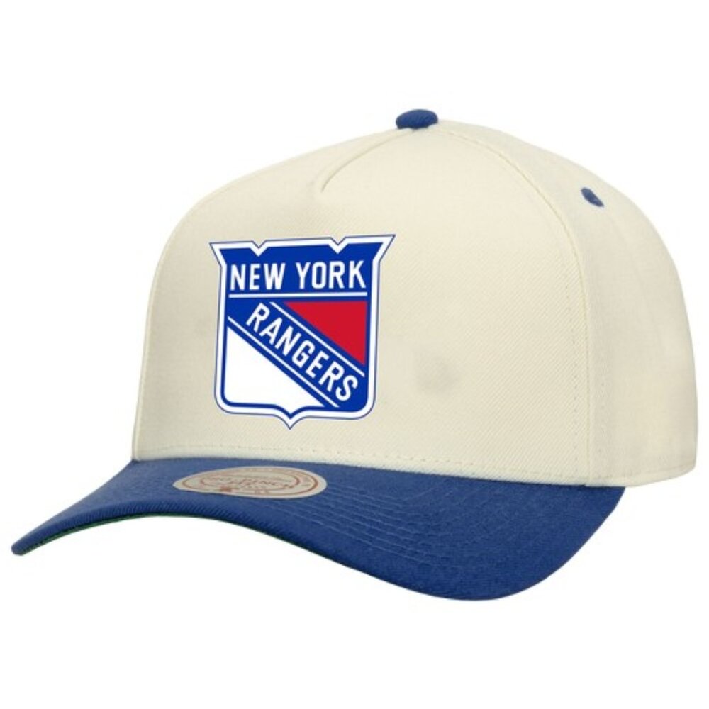 New York Rangers Mitchell & Ness Rangers 2Tone Team Cap‎ Adult Tan/Royal New